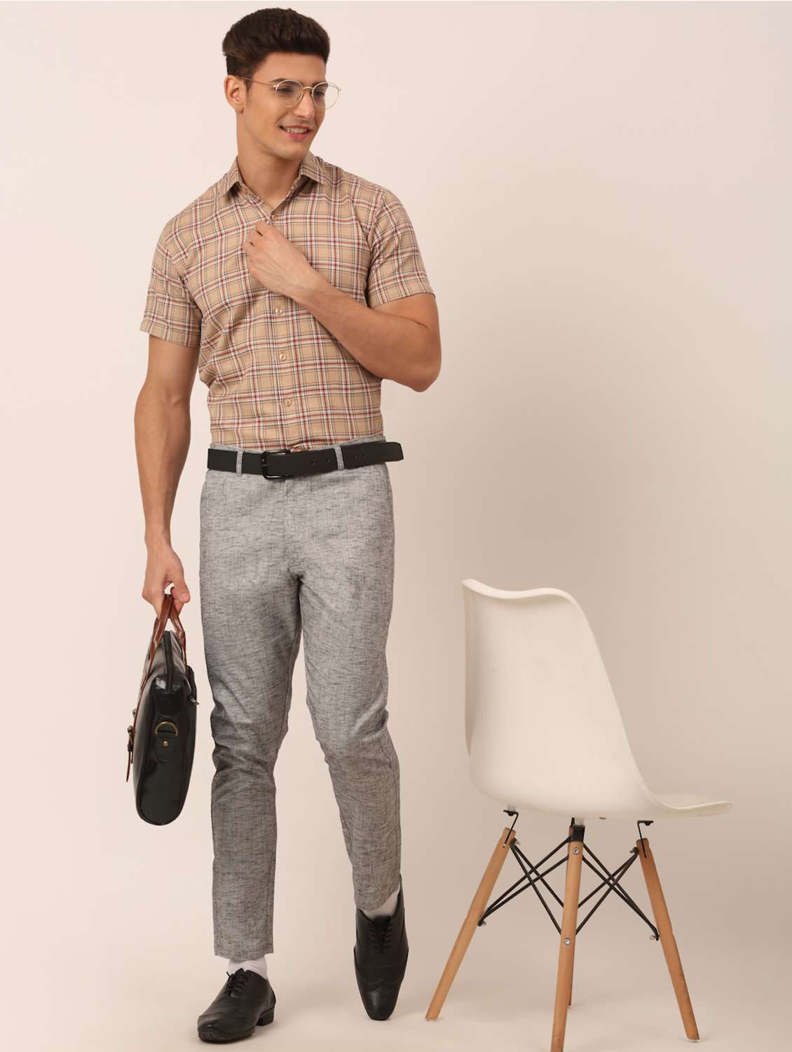 mens checks formal shirt - 19144479 -  Standard Image - 3