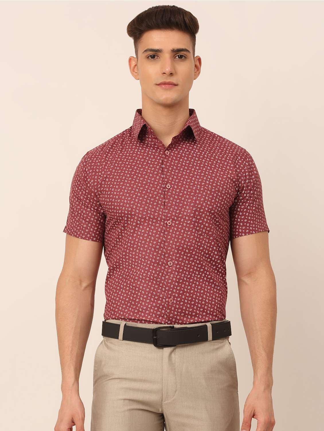 mens micro print formal shirt
