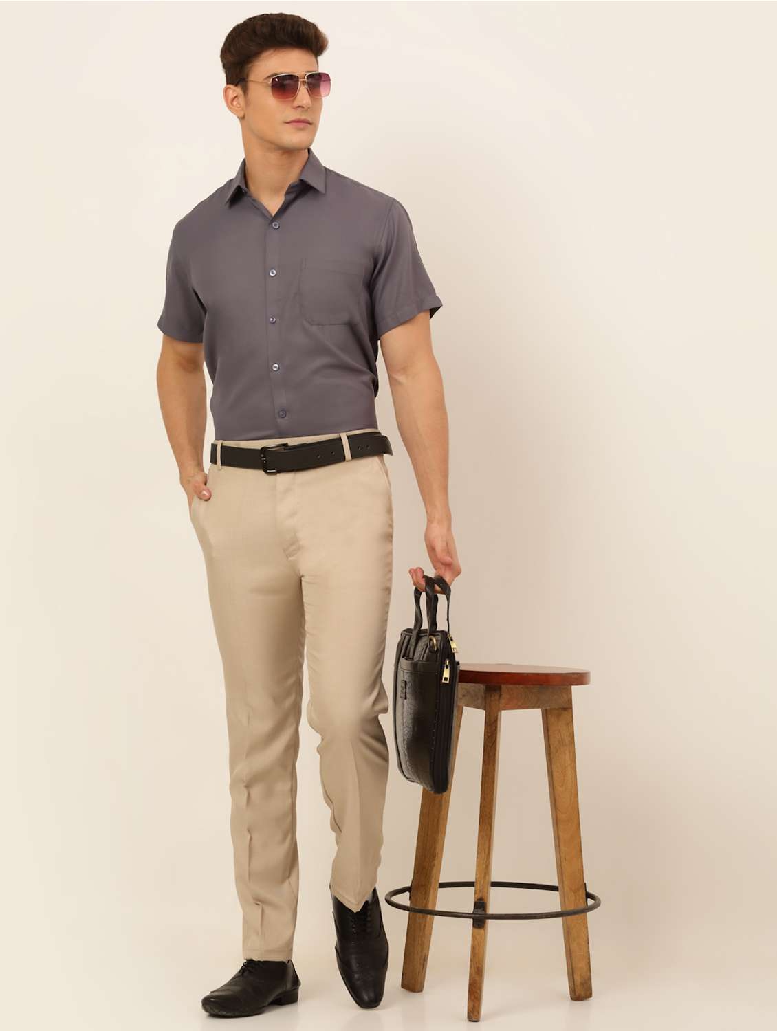 mens solids formal shirt - 19144544 -  Standard Image - 3