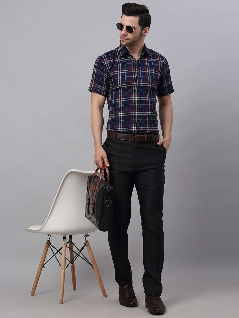 mens checks formal shirt - 19144574 -  Standard Image - 3