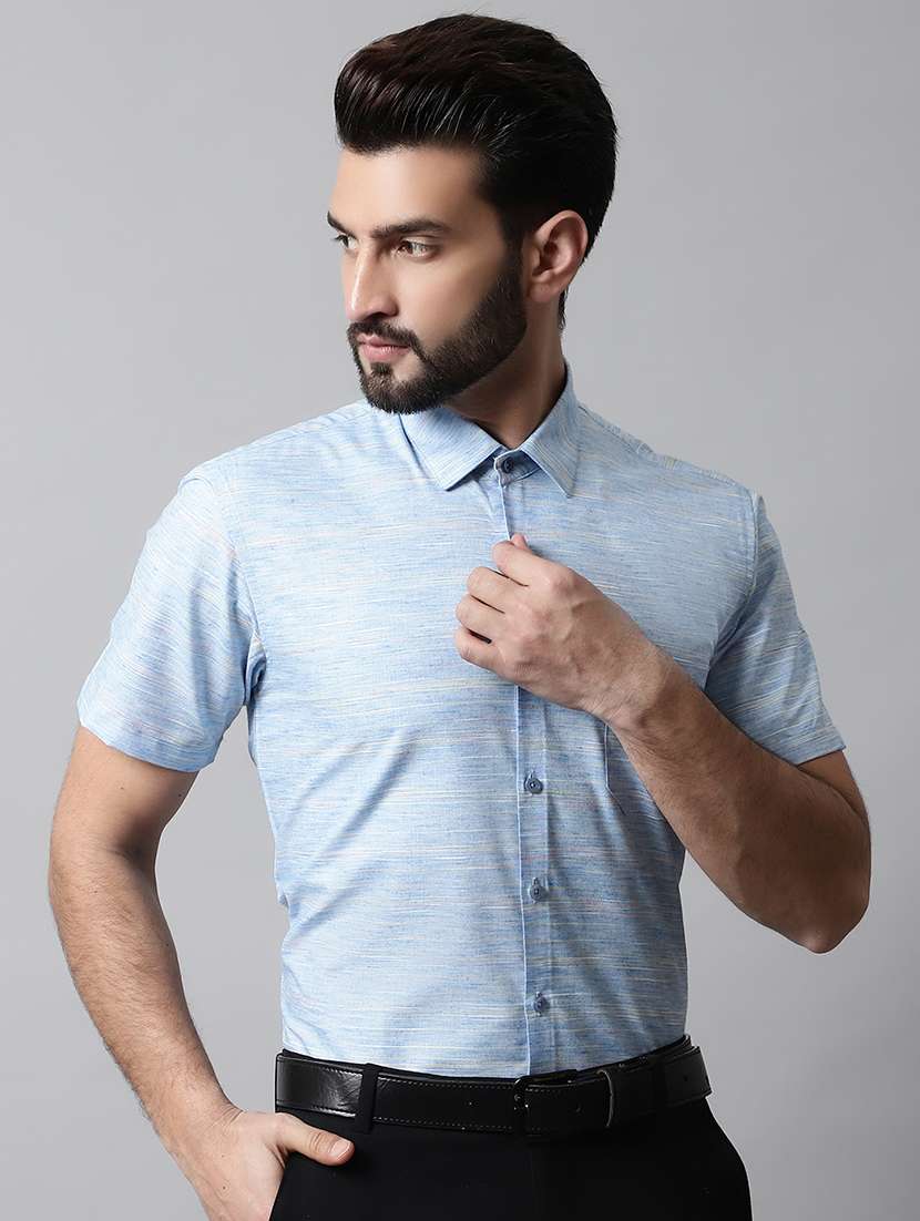 mens self design formal shirt