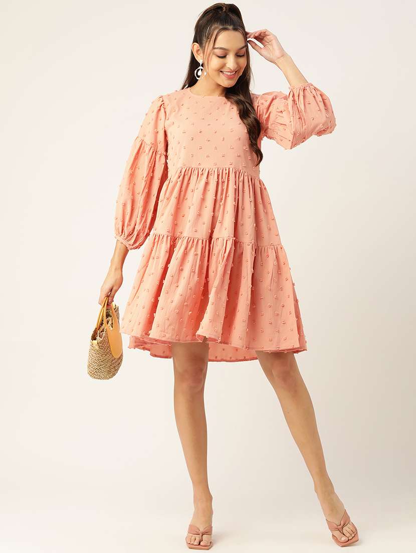 Women's Tiered Dress Swiss Dots Dress