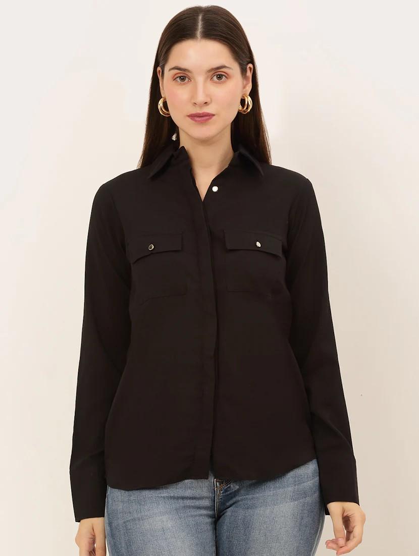 long sleeved solid regular shirt - 19145299 - Zoom Image - 0