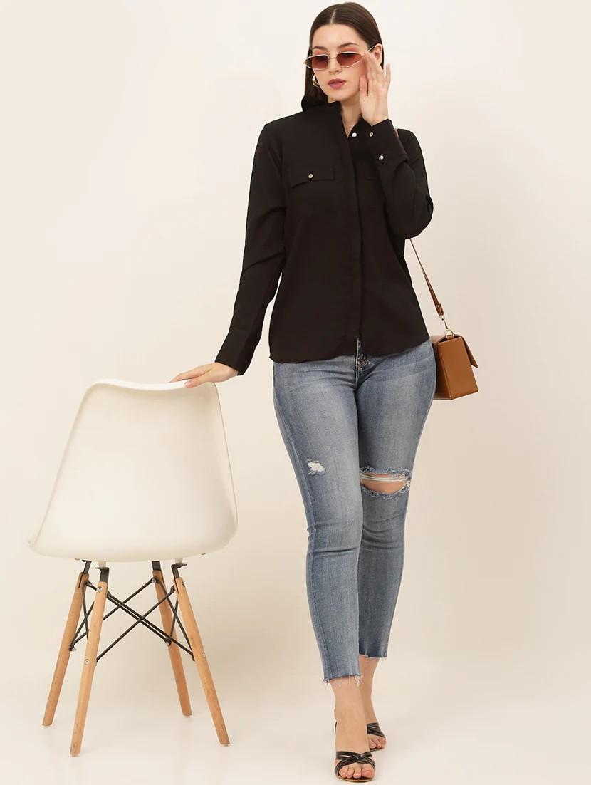 long sleeved solid regular shirt - 19145299 - Standard Image - 3