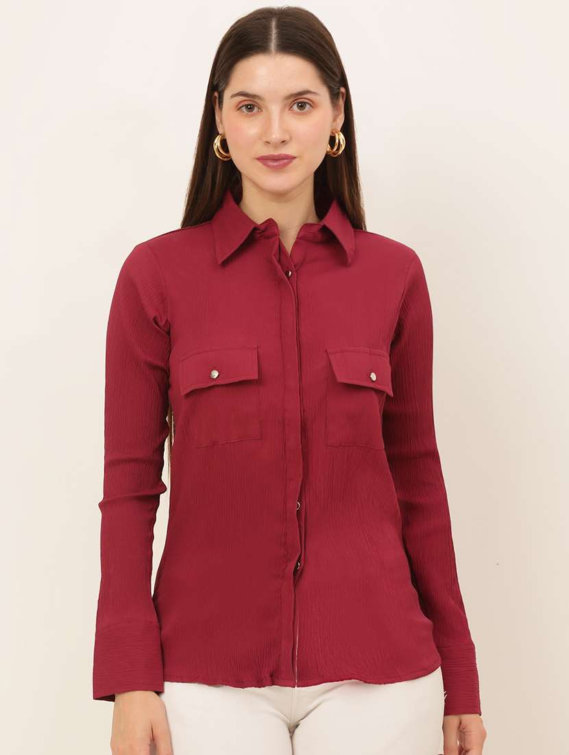 long sleeved solid regular shirt - 19145300 - Zoom Image - 0