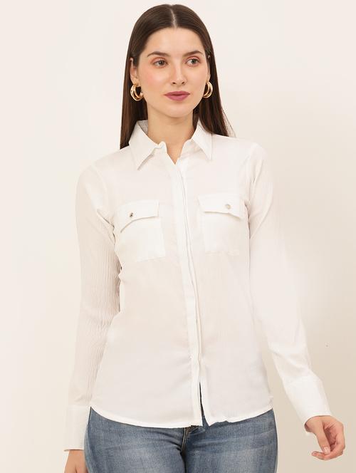 long sleeved solid regular shirt - 19145302 - Standard Image - 0