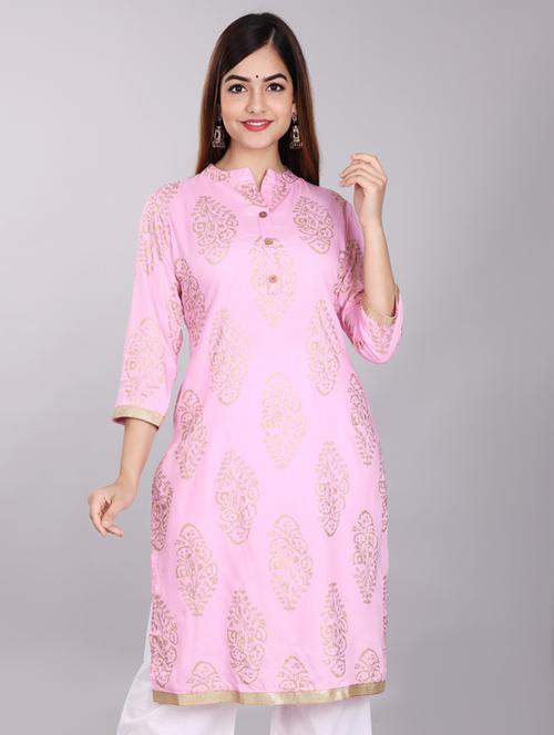 printed straight kurta - 19145455 - Standard Image - 0