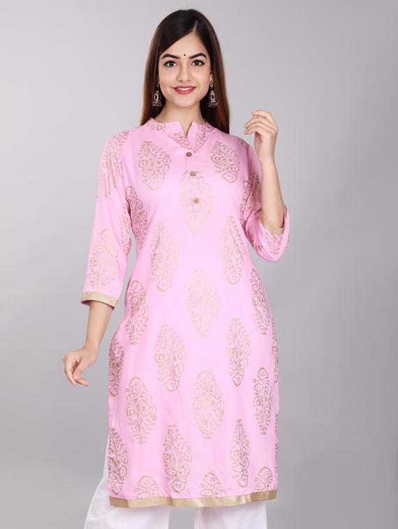 printed straight kurta - 19145455 - Zoom Image - 0