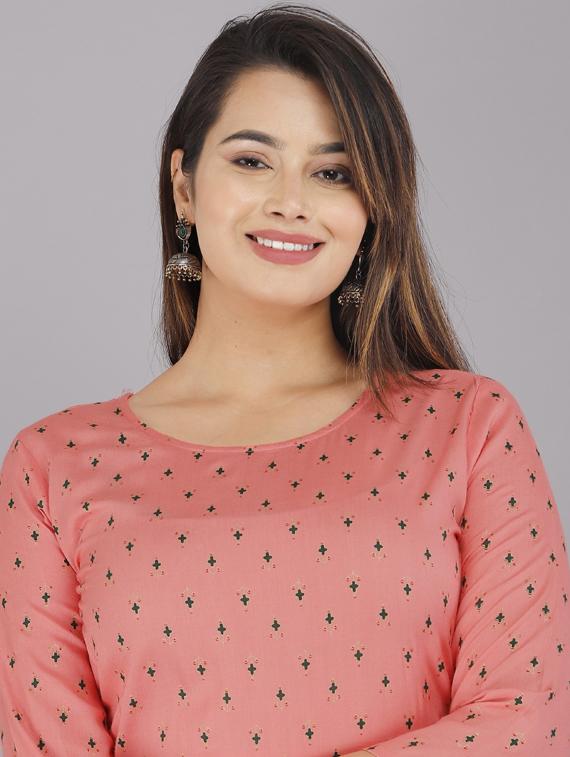 orange printed straight kurta - 19145482 - Standard Image - 3