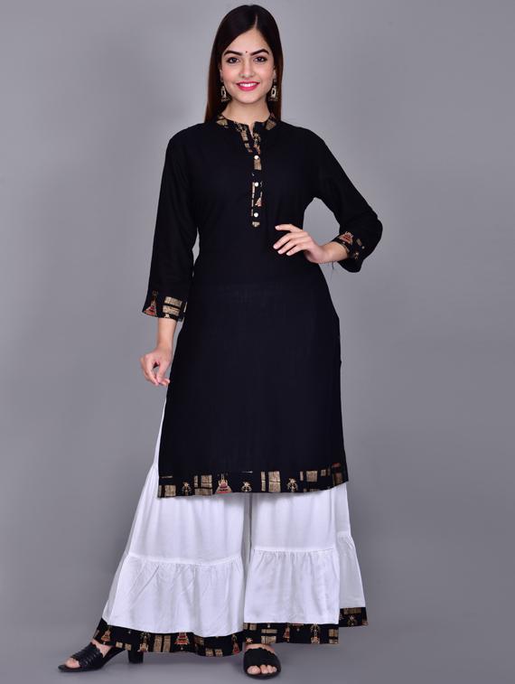 solid kurta sharara set - 19145697 -  Zoom Image - 0
