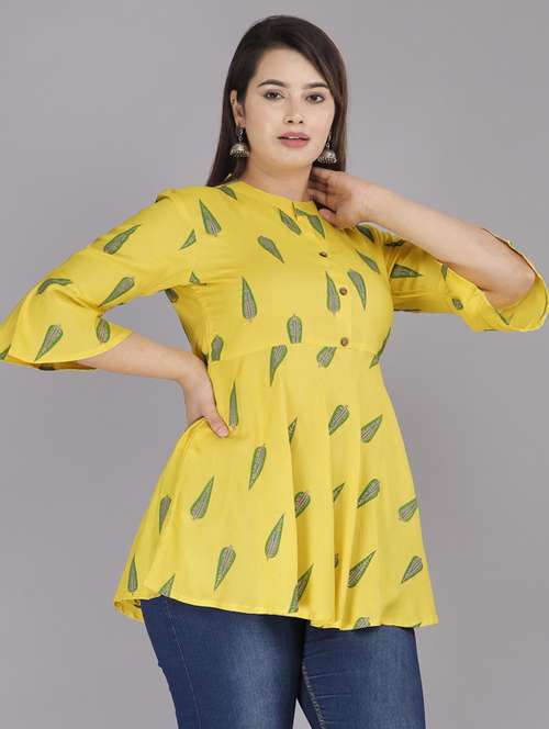 mandarin neck peplum top - 19145729 - Standard Image - 0