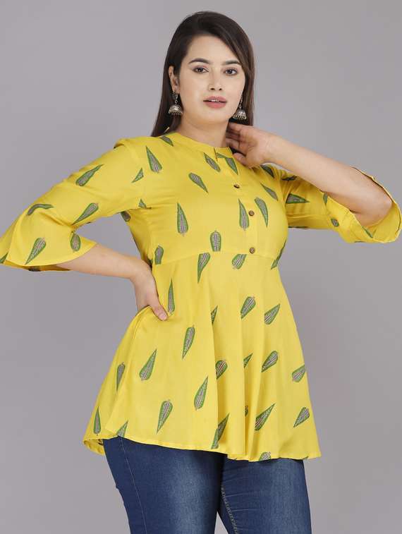 mandarin neck peplum top - 19145729 - Zoom Image - 0