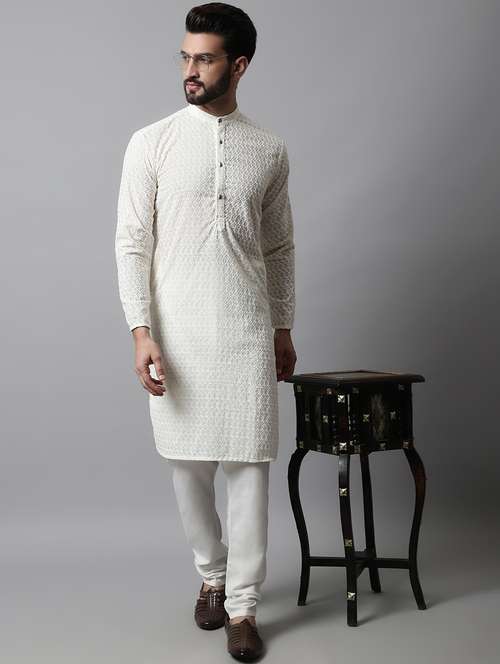 men's embroidered cotton kurta pajama sets  - 19145887 -  Standard Image - 0