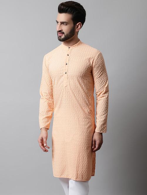 men's embroidered cotton kurta pajama sets - 19145911 - Standard Image - 0