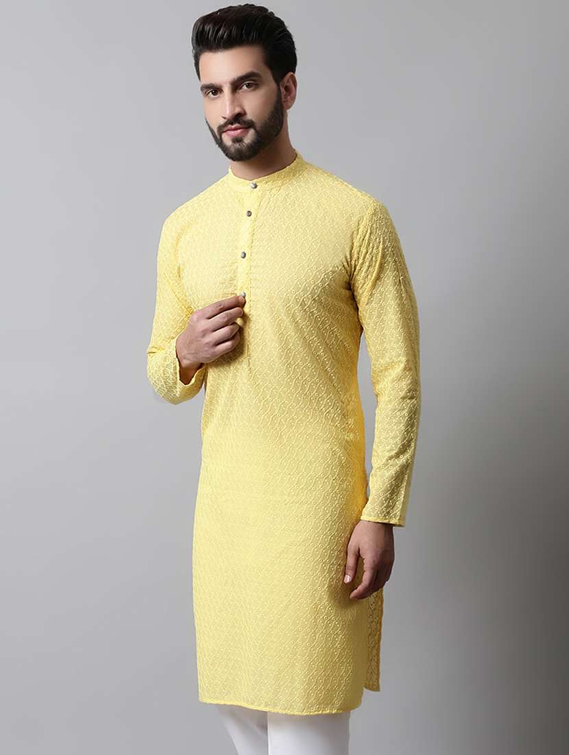 men's embroidered cotton kurta pajama sets 