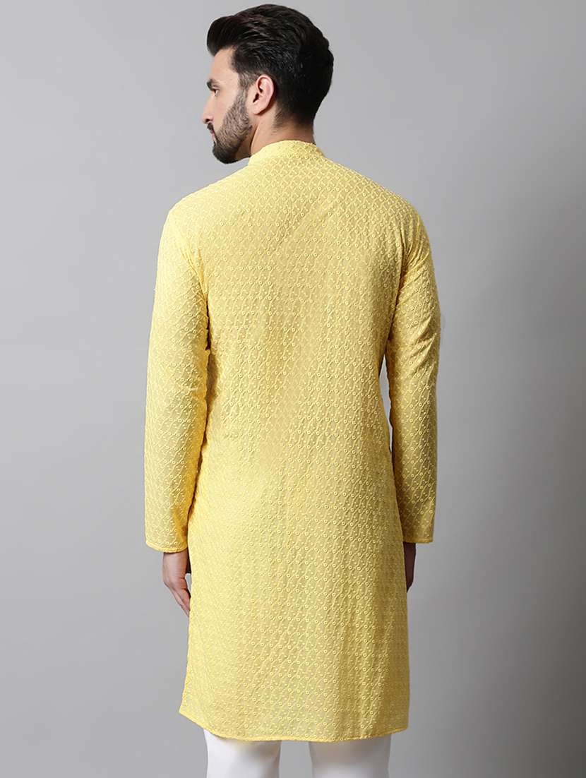 men's embroidered cotton kurta pajama sets  - 19145915 -  Standard Image - 3