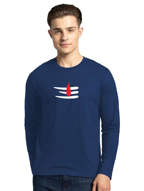 men round neck chest printed t-shirt