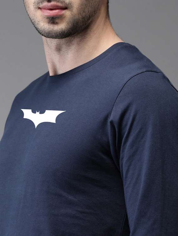 round neck chest printed t-shirt - 19146985 -  Standard Image - 3