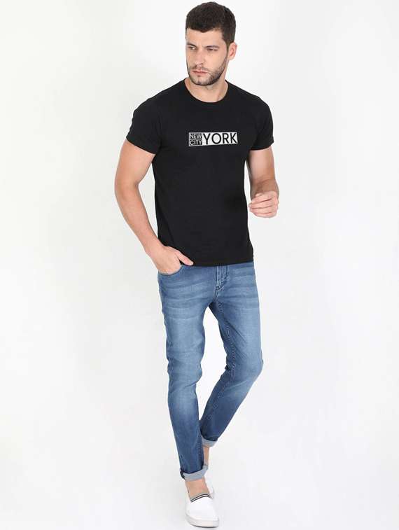 crew neck chest printed t-shirt - 19147038 -  Standard Image - 3