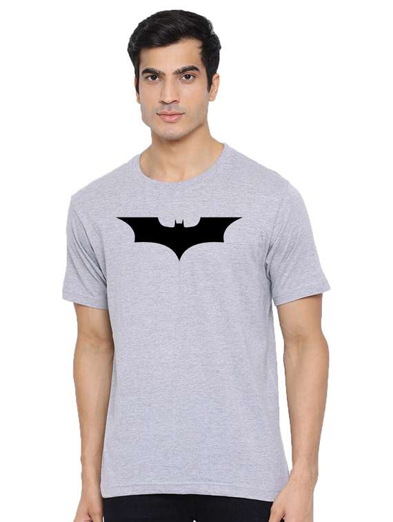 men chest print round neck t-shirt