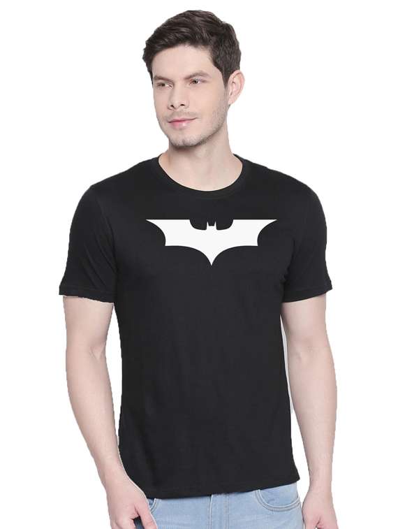 round neck chest printed t-shirt