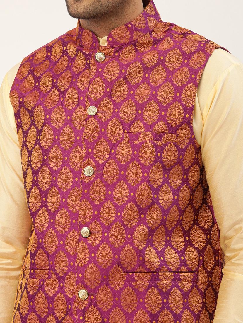 kurta pyjama with nehru jacket - 19147458 - Standard Image - 5