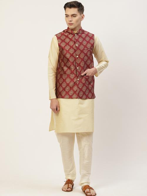 kurta pyjama with nehru jacket - 19147461 - Standard Image - 0
