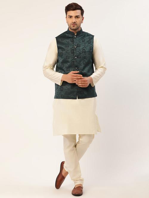 kurta pyjama with nehru jacket - 19147481 -  Standard Image - 0