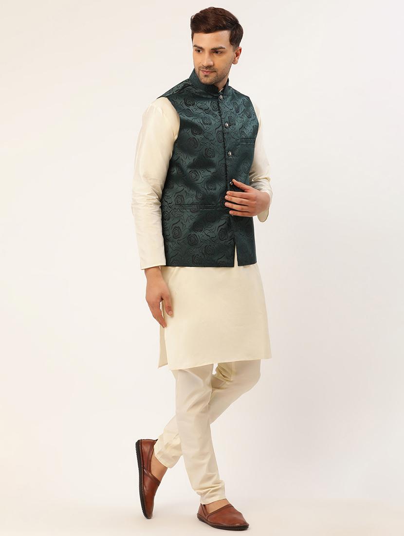kurta pyjama with nehru jacket - 19147481 - Standard Image - 3