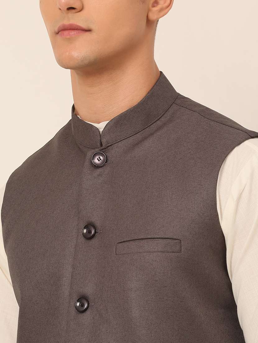 kurta pyjama with nehru jacket - 19147516 -  Standard Image - 5