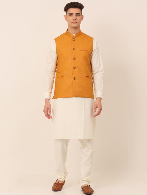 kurta pyjama with nehru jacket - 19147518 - Standard Image - 0