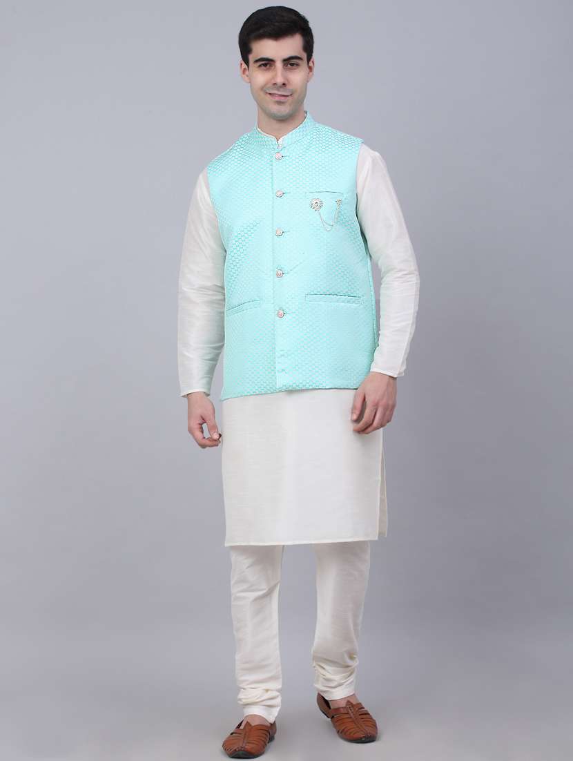 kurta pyjama with nehru jacket - 19147538 - Zoom Image - 0