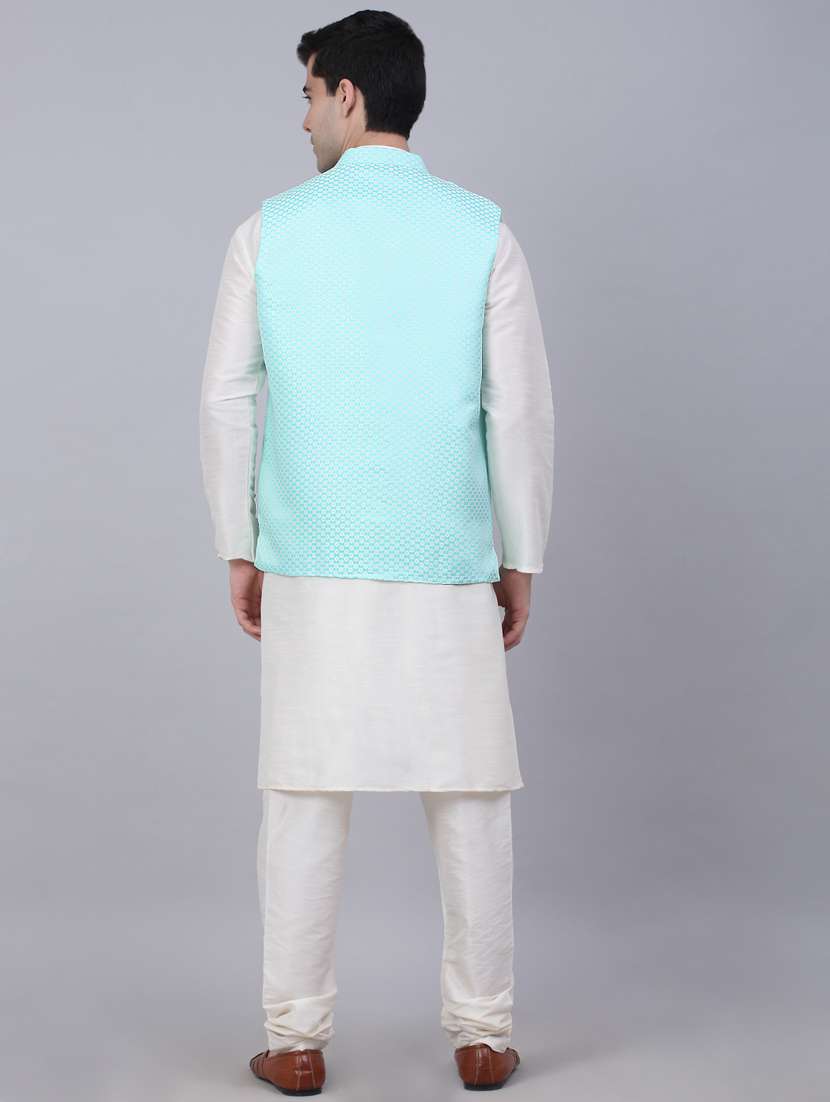 kurta pyjama with nehru jacket - 19147538 - Standard Image - 3