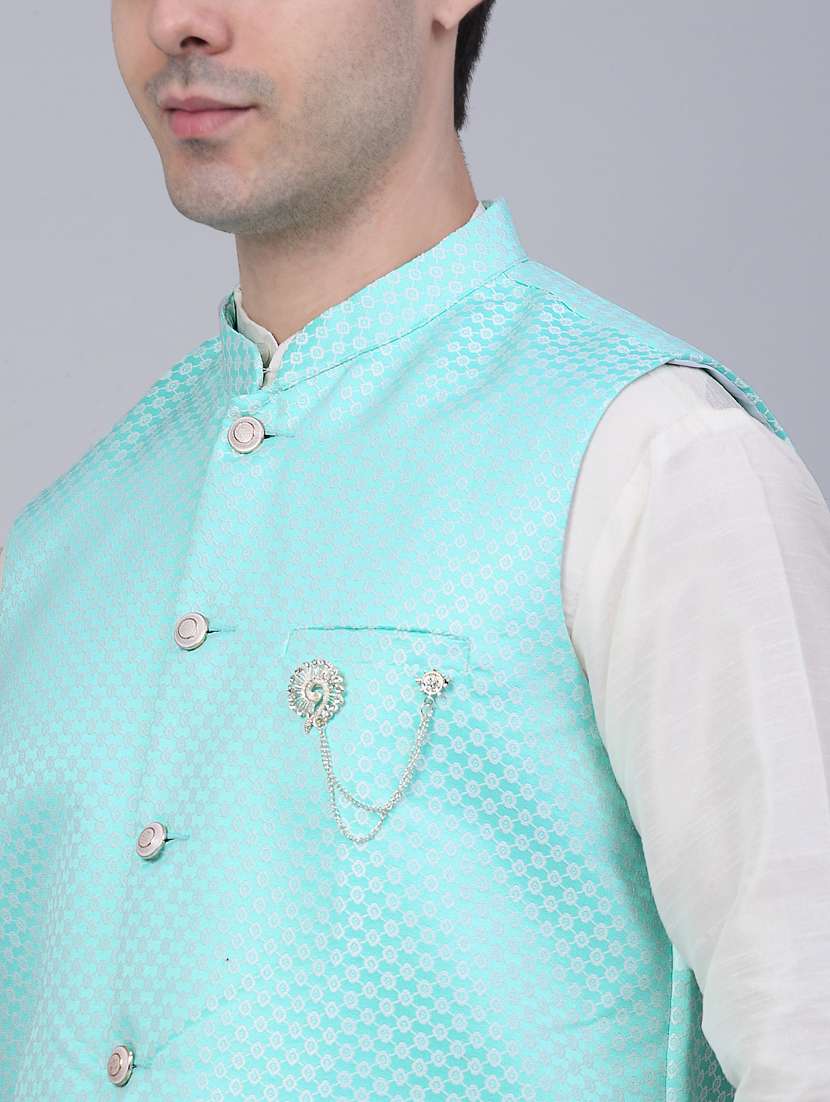kurta pyjama with nehru jacket - 19147538 - Standard Image - 5