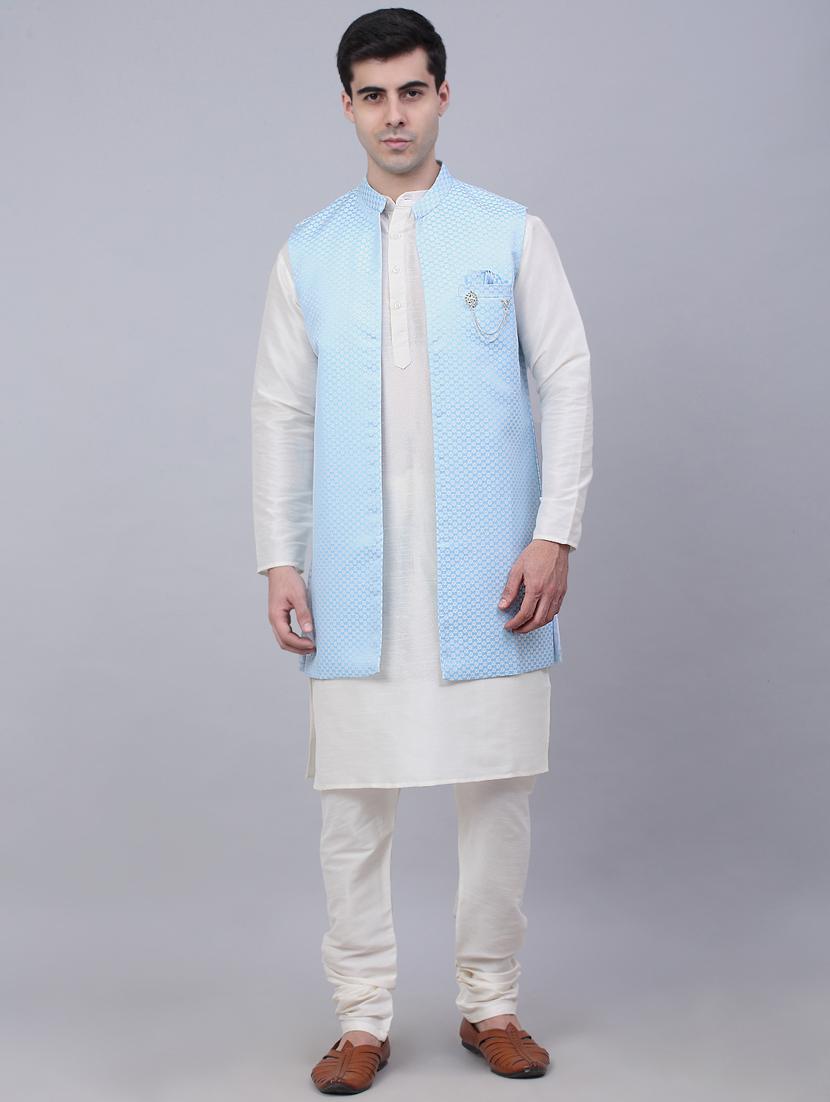 kurta pyjama with nehru jacket - 19147541 - Zoom Image - 0
