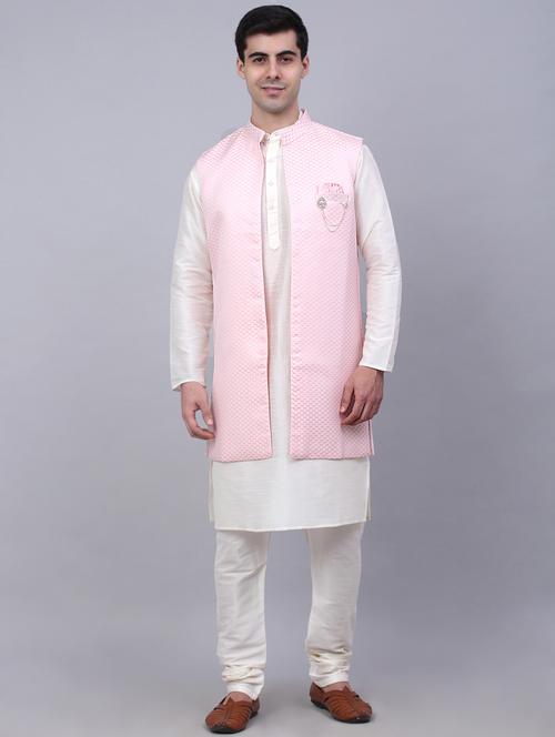 kurta pyjama with nehru jacket - 19147542 - Standard Image - 0