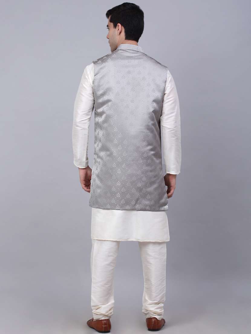 kurta pyjama with nehru jacket - 19147545 -  Standard Image - 3