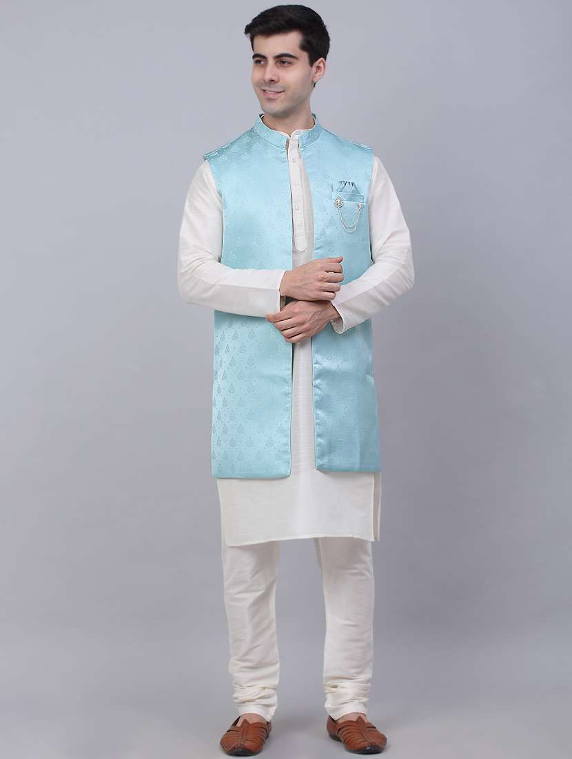 kurta pyjama with nehru jacket