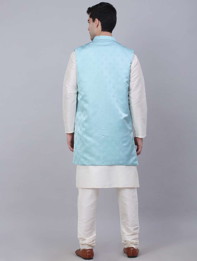 kurta pyjama with nehru jacket - 19147546 -  Standard Image - 3