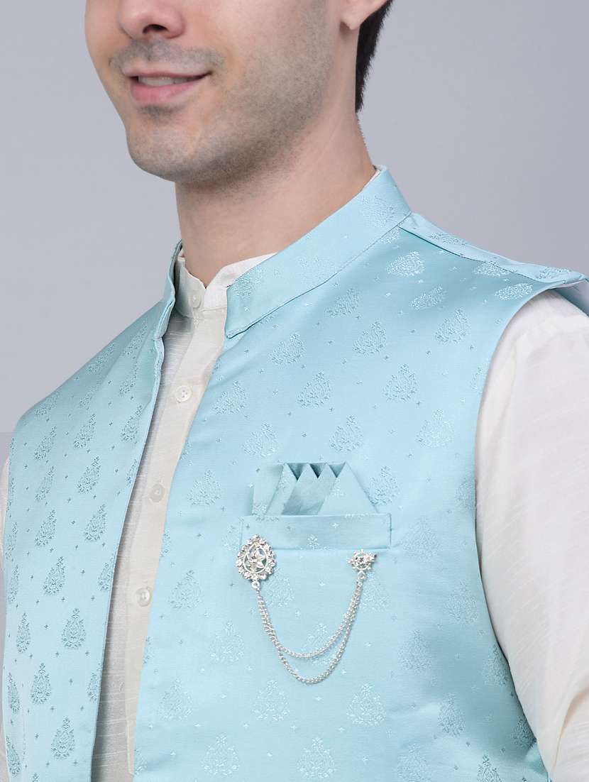 kurta pyjama with nehru jacket - 19147546 -  Standard Image - 5