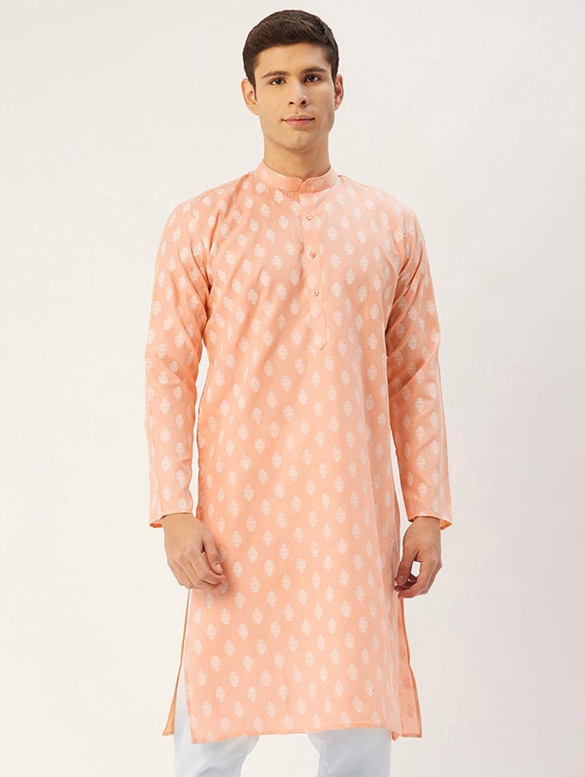orange printed long kurta - 19147900 - Zoom Image - 0