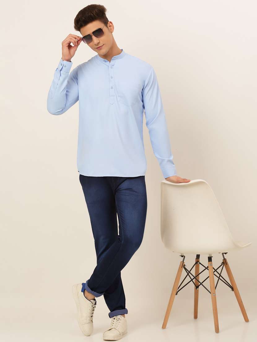  mandarin neck solid straight kurta  - 19148023 -  Standard Image - 3
