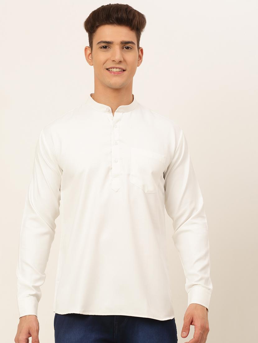 mandarin neck solid straight kurta - 19148026 - Zoom Image - 0