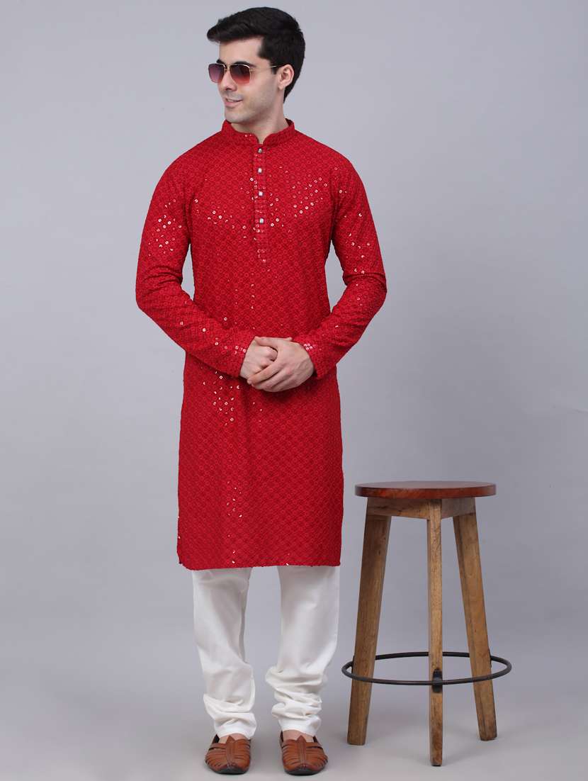 mandarin neck embroidered work straight kurta - 19148032 -  Standard Image - 3