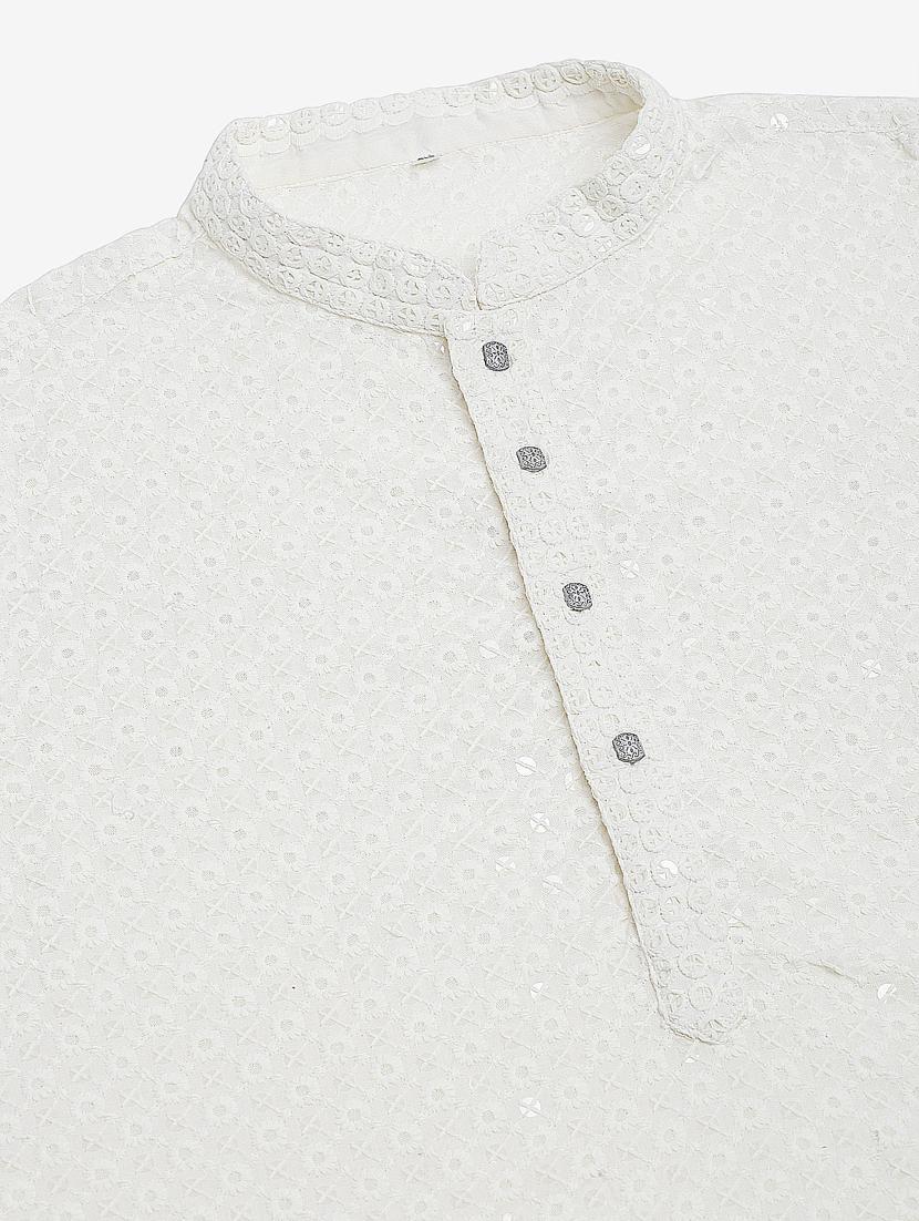 mandarin neck embroidered work straight kurta - 19148036 - Standard Image - 5