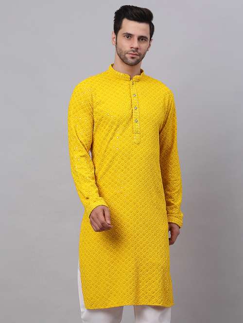 mandarin neck embroidered work straight kurta - 19148037 -  Standard Image - 0