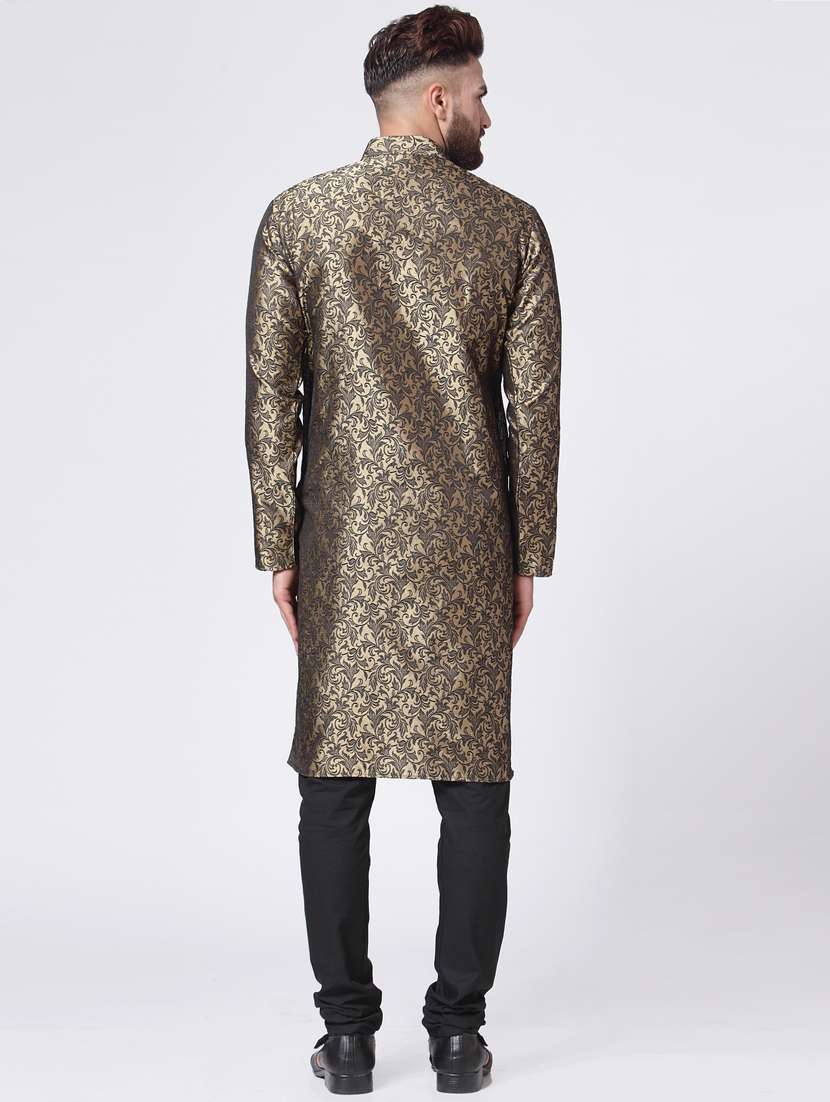 mandarin neck fancy long kurta - 19148156 - Standard Image - 3