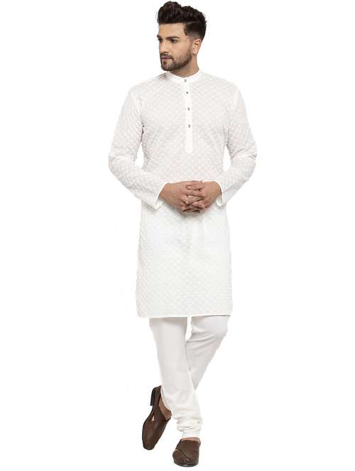 mandarin neck fancy long kurta - 19148188 - Standard Image - 0