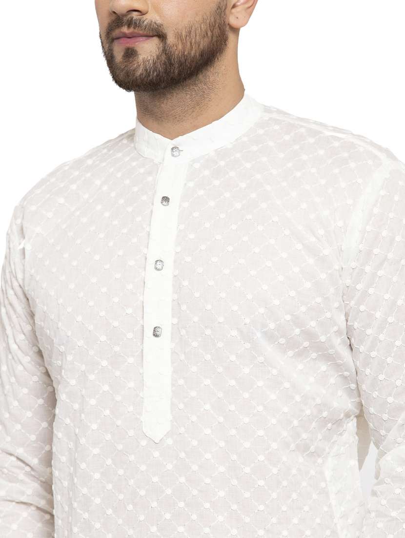 mandarin neck fancy long kurta - 19148188 - Standard Image - 3