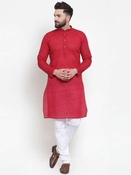 mandarin neck fancy long kurta - 19148190 -  Standard Image - 0